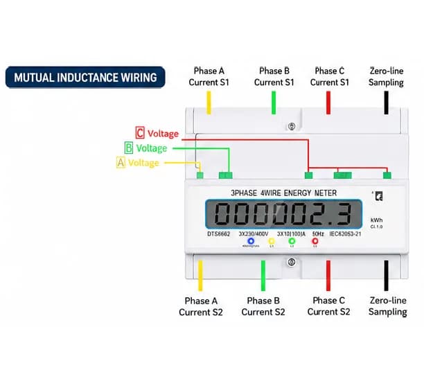 Three Phase LoRaWAN DIN Rail Energy Meter view 3
